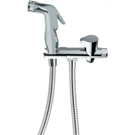 Kit completo per l'igiene della toilette con doccia a pioggia e tubo flessibile in metallo cromato (1/2)