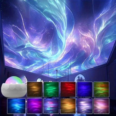 Proiettore a sfera di cristallo galattica con proiezioni di aurore boreali, nebulose e stelle, lampada da tavolo per camera da letto, sala giochi e sala feste. (1/5)