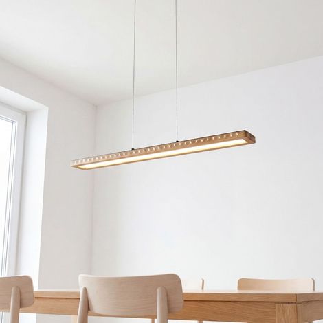 LED Pendelleuchte Holz B: 70 cm H: max. 120 cm 3000 K 1700 lm Hängelampe Esstisch