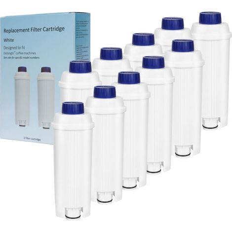 10x Filtre à eau pour Delonghi compatible pour DLSC002 ECAM ETAM EC800 avec charbon actif pour 60 litres d'eau (1/5)