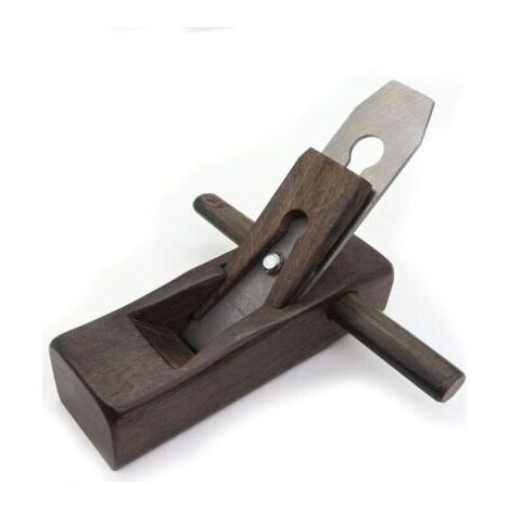 Main raboteuse, mini rabot en bois outil à main fond plat rabot de coupe en bois ébène raboteuse de menuisier avec poignée pour rabotage du bois (1/5)