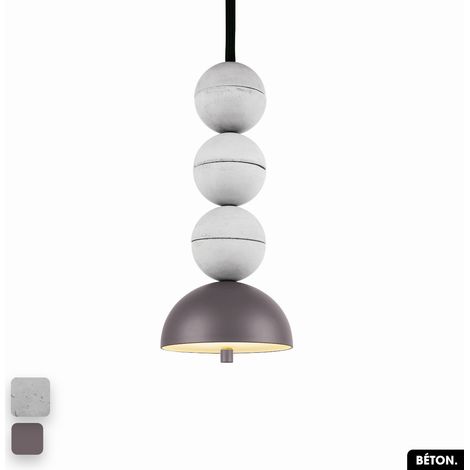 Lampe de suspension en béton - BOSFOR CONCRETE BLANC - SPARROW 3 BALLES LED 14W (1/2)