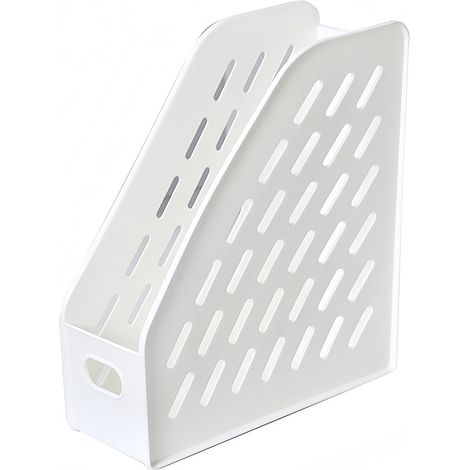 Porte-Revues Plastique A4 10x27x30cm Blanc Bureau (1/5)