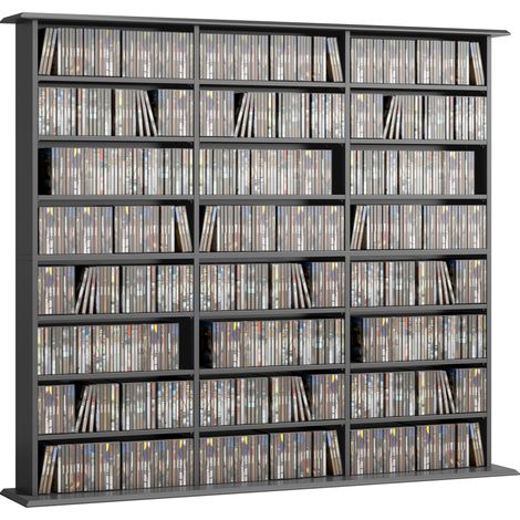 HOMCOM DVD Storage Unit, Media Storage Shelf with 24 Compartments, Black (1/5)