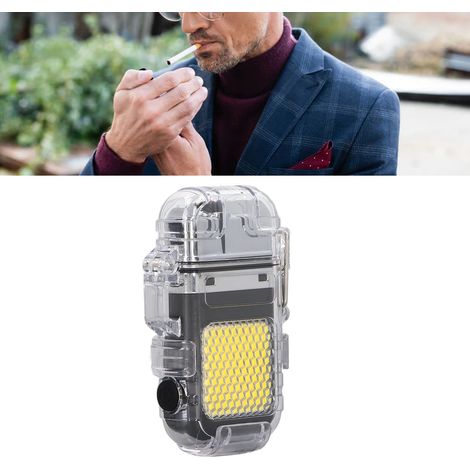 IP56 wasserdichtes und windfestes Bogenfeuerzeug mit multifunktionaler, tragbarer LED-Lampe und doppeltem schwarzen Bogen (1/5)