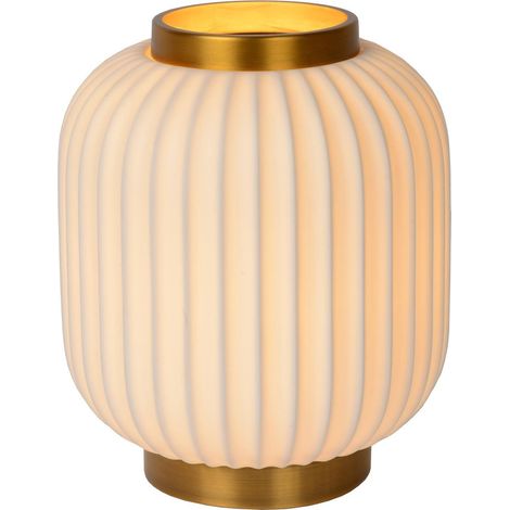 Lampe de table Lucide Gosse porcelaine E14 40W or/blanc (1/3)