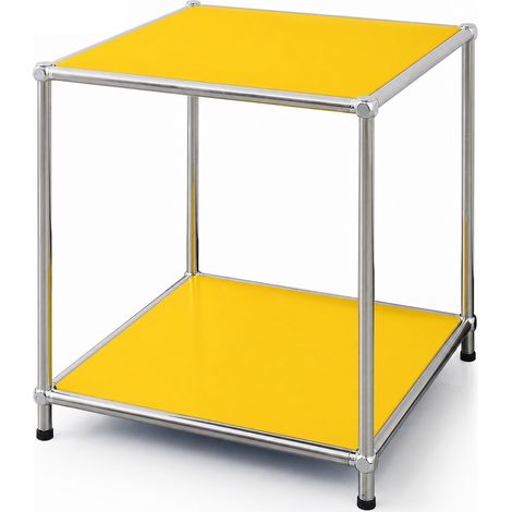 Metallregal Concept Epure MK-012 Offenes Beistell- & Aufbewahrungsregal mit 2 Ablagen Gelb