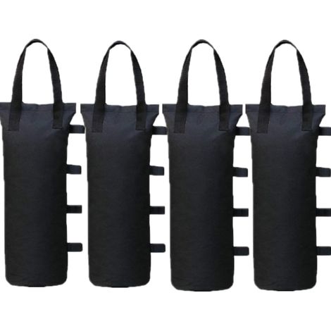 BEBUSINGOTO Paquete de 4 sacos de arena para toldo, pesas resistentes para toldo, pesas negras grandes resistentes al viento para carpas exteriores, refugio instantáneo, sombrilla de patio y carpa con (1/5)