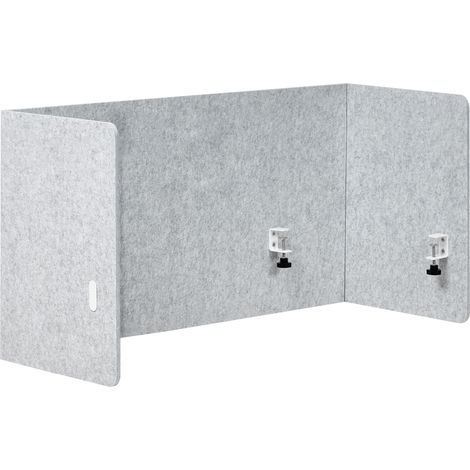 Panel separador completo tablero PET acústico tapizado de tela 120 x 60 cm gris Soloa