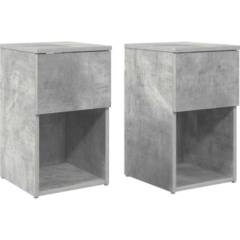 Maison Exclusive - Armadietto per letto 2 pcs Grigio Cemento 29 x 31,5 x 49 cm