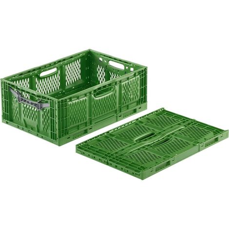 Folding box 40x30x18cm openwork green