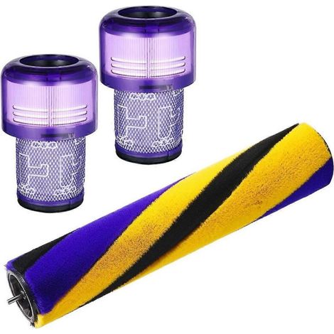 Brosses à rouleau fines pour aspirateur Dyson V12 Detect, accessoires pour embout de sol à rouleau avec filtre HEPA (1/5)