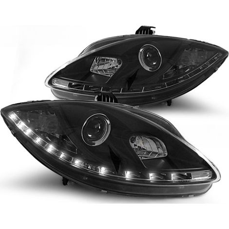 Paire de feux phares Seat Leon 1P de 2005 a 2009 Daylight led noir-27361792