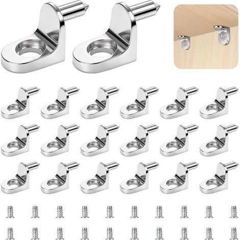 GDHZS- 20PCS Chevilles de Support d'Étagère,4.5mm Taquet Étagère en Forme de L Métal,Supports d'étagères en Métal De Forme,pour Armoire,Meubles,Bibliothèques (1/5)