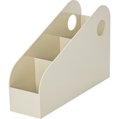 Organiseur de bureau peu encombrant, boîte de rangement multifonctionnelle pour bureau, dortoir, livres et fournitures de bureau, jaune crème, taille S (1/5)