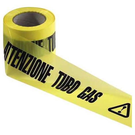 NASTRO SEGNALETICO 'ATTENZIONE TUBO GAS' cm 10x200 mt