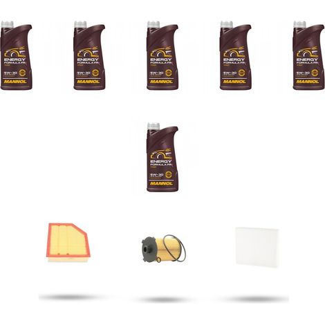 Kit tagliando 3 FILTRI e 6L OLIO compatibile con Volvo V60 2.0 T5 177kw Dal 2010 (1/5)