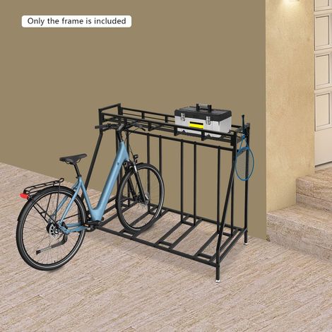 Fahrradständer 4 Stellplätze Fahrradständer Boden mit 100 kg Tragfähigkeit,4 Haken, 120 55 103,5 cm Fahrradhalter für Fahrrädern, Rennräder, Mountainbikes (1/5)