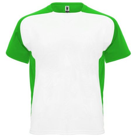 Camiseta técnica de manga ranglán y cubrecosturas a tono BUGATTI ROLY M Blanco/Verde helecho