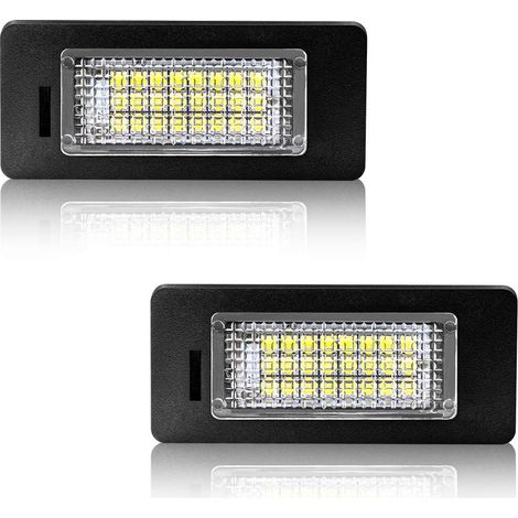 LED Éclairage de plaque d'immatriculation Auto Ampoules Super Brillant 6000K Xénon Blanc Feux arrière pour E39 E81 E90 E91 E92 1 3 5 X etc, 2 pièces (1/5)