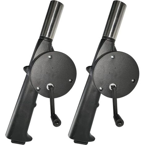 2PCS Manual BBQ Fan Hand Crank Bellows Manual BBQ Blower Mini Portable Air Blower for Camping Picnic BBQ Stove Accessories Tools (1/2)