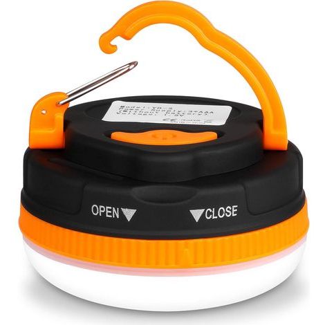 Lanterna da campeggio Flintronic, 5 modalità, lampada da tenda da campeggio, luce SOS portatile a LED con gancio, impermeabile IP43 per uso esterno, escursionismo, pesca, interruzioni di corrente (1 p (1/5)
