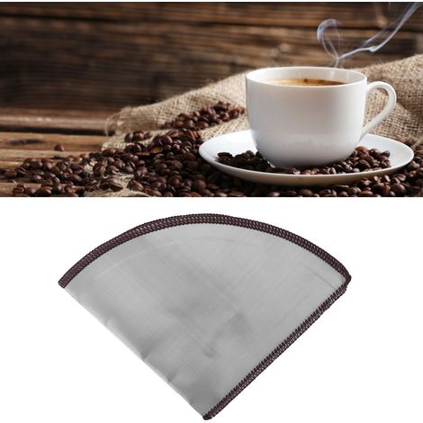 Filtre à café réutilisable en acier inoxydable, cône pliable pour 2 à 4 tasses