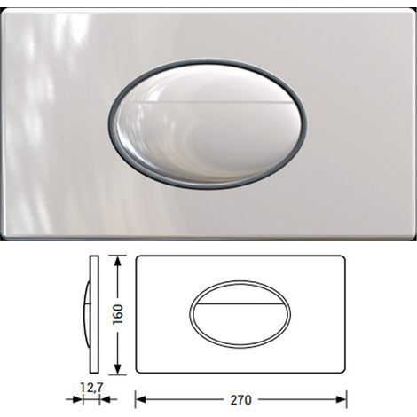 Placca Di Comando Ellipse TODINI - Bianco - Azionamento Meccanico - Compatibile con Cassette IDEA - Abs Alta Resistenza