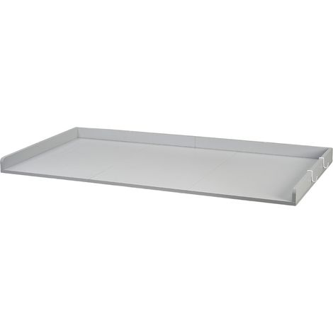 Comptoir pour Lave Linge et Sèche Linge 137x69,9 cm, Plan de Travail pour Machine à Laver Imperméable, pour Rangement Aménagement Buanderie Placard Balcon, avec Rebord et Crochets, Gris (1/5)