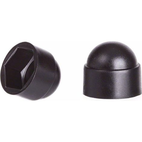 100 pièces-Cache vis écrou de protection M8 clef de 13 mm-plastique NOIR-pour la construction des machines et des équipements (1/4)