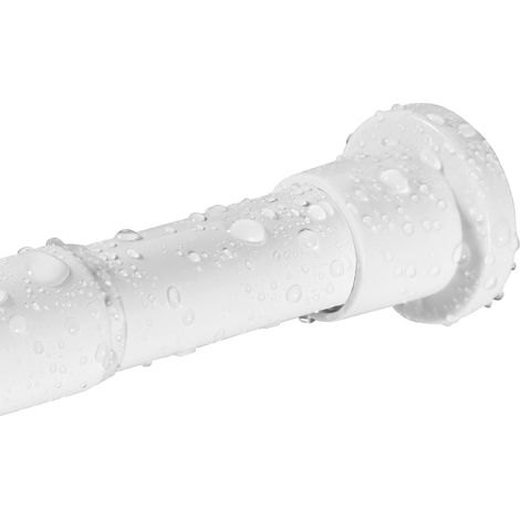1 Tringle à rideau, Métal, Réglable 73-194cm, Diamètre 2,5cm, Blanc, Salle de bain (1/5)