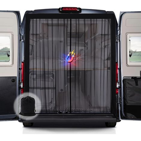 Moustiquaire Van Magnétique, Filet pour Hayon Arrière, 165 x 165 cm Anti-Insectes, (Toit Standard) (Toit Standard), Camping, Ventilation, Montage Rapide (1/5)