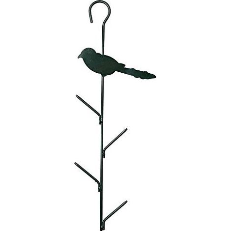 Mangeoire boule de graisse oiseau, en métal 9 × 40 cm, vert foncé (1/2)