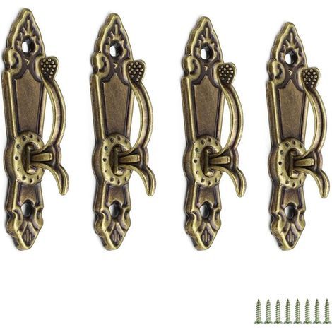 Embrasse Rideau, 4 Pièce Crochet pour Rideaux Alliage Zinc, Rétro Accroche Rideau avec Vis, pour Rideaux Muraux, Rideaux de Fenêtre, Serviette (1/5)