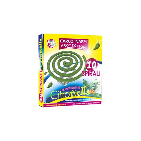 CITRONELLA SPIRALI C/SUPPORTO 10 PZ
