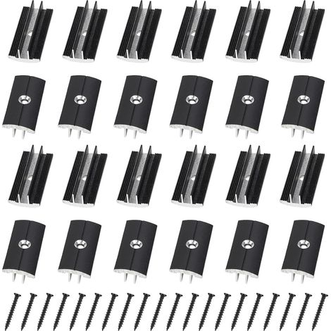100 Pcs Clips Noir pour Planchers en Bois en Plastique T-Clips pour Planches de Terrasse 6 mm Espacement Entretoises Cachées avec 100 Vis pour Planches WPC/BPC Planches Composites (1/5)