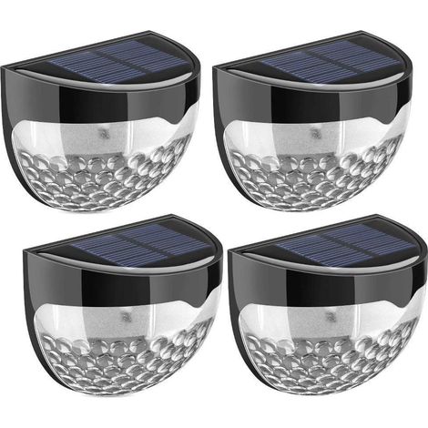 APEX Lot de 4 lampes de jardin - Lampes d'extérieur - Veilleuse étanche pour allée, terrasse, patio, clôture - Lampe de sécurité solaire (1/5)