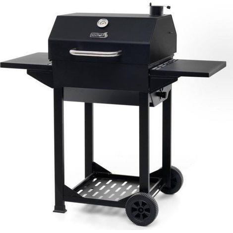 Barbecue a Carbone Clint con Affumicatore Griglia Inox 51x49cm, Regolabile, con Mensole e Termometro