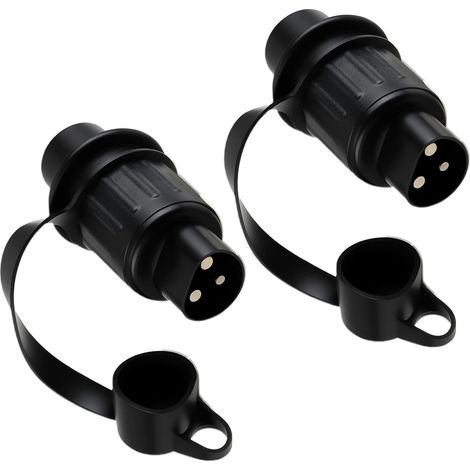 2 Pièce Fiche Remorque 3 broches 12V Prise Attelage Tracteur Fiche 3 Plots Prise d'attelage Male pour Véhicules Agricole, Voiture, Tracteur, Caravane, Porte-Vélo, RV (1/5)