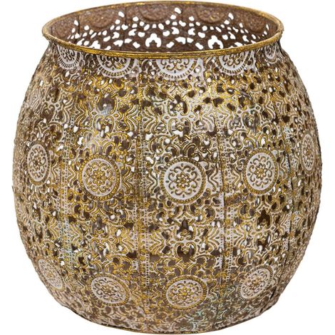 Portavelas de metal dorado 18x18x16.5 (1/5)