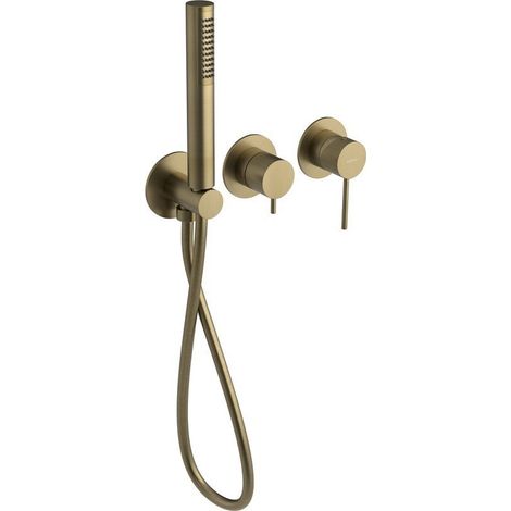 Sapho Ultrasan - Mitigeur encastré, installation 3 trous, avec corps d'encastrement, avec accessoires, doré mat UT045VG (1/2)