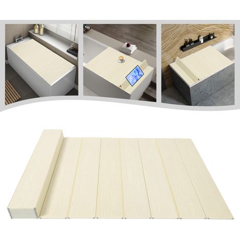 【Chauffage et ventilation】Couvercle de baignoire 160 x 70 cm, couvercle de baignoire pliable et anti-poussière, panneau isolant, adapté aux salles de bains domestiques et aux spas (1/5)