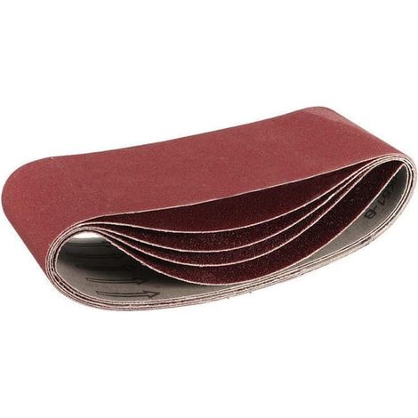 Lot de 5 bandes abrasives 533 x 75 mm, grain 80 Bandes abrasives professionnelles pour bois et peinture (1/4)