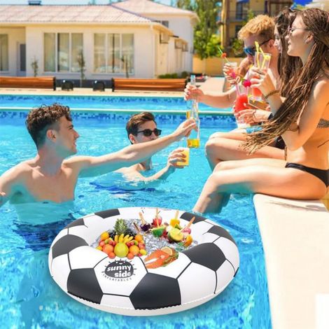 Glacière gonflable en forme de ballon de sport, seau à glace étanche en PVC, bar de service flottant, 64 x 64 cm (1/3)