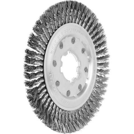 Lessmann Einreihige Rundbürste, gezopft Stahldraht 0,50 mm, Bürsten-⌀xBesatzbreite: 250X15 mm (1/2)