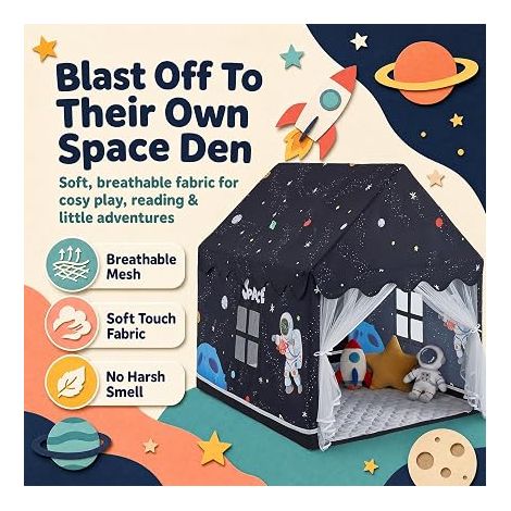 Tente de Jeu Enfant extérieur : Cabane pour Enfants - Tente de Jeu pour Enfants avec Tapis - Maison de Jardin Enfant pour l'intérieur et l'extérieur (Noir) (1/4)