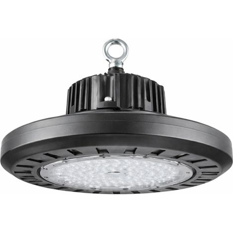 KonikS2 ECO Industrielle UFO-LED-Hallenleuchte 185W 25000lm IP65 Ø36,5x8cm 4000K Grau 50000H SECOM