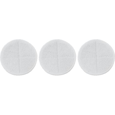 Lot de 3 Lingettes Serpillière Microfibre Réutilisables Tête de Balaie Accessoire pour Bissell 2124/2039/2037/2039A Blanc (1/5)