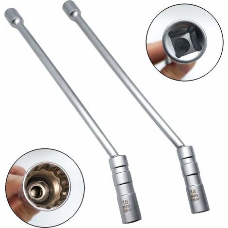 Clé dynamométrique pour bougies d’allumage – Tête magnétique allongée 14 mm et 16 mm, douille universelle à 12 pans, entraînement 3/8″, flexible et précise pour l’installation et le démontage des boug (1/5)