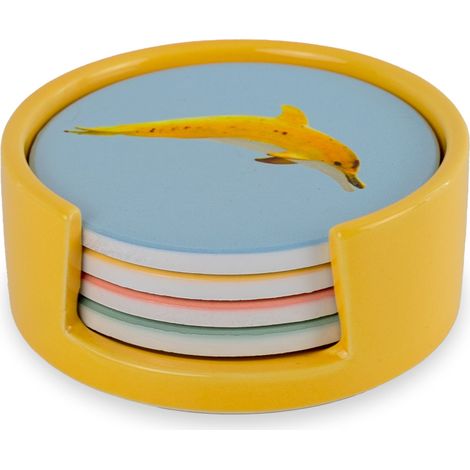 WD LifeStyle Set 4 Sottobicchieri D 10 Cm con Decori Misti (1/3)